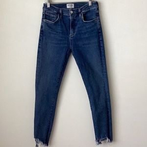 AGOLDE Sophie Crop High Rise skinny Jeans Raw Hem